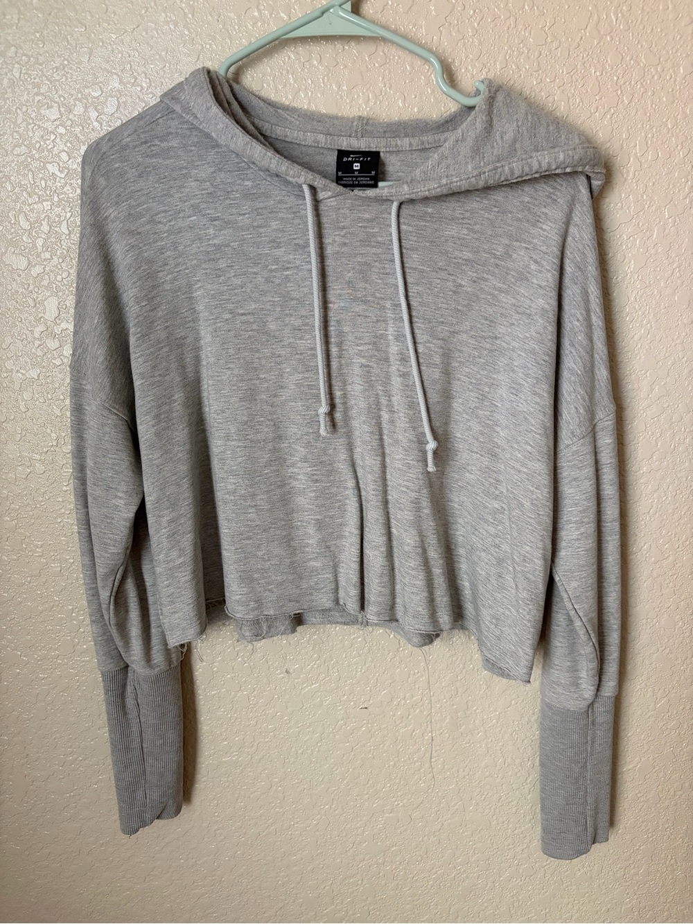 Nike Cropped Hooded Pullover - Light Gray